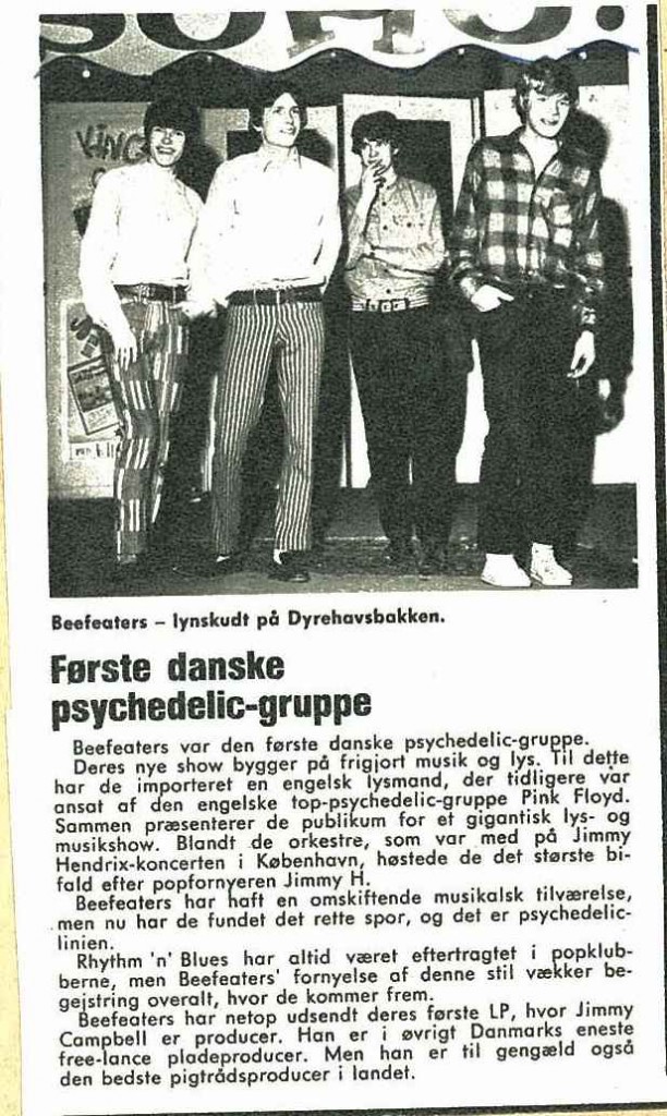 artikel fra avis om Beefeaters som psykedelisk gruppe